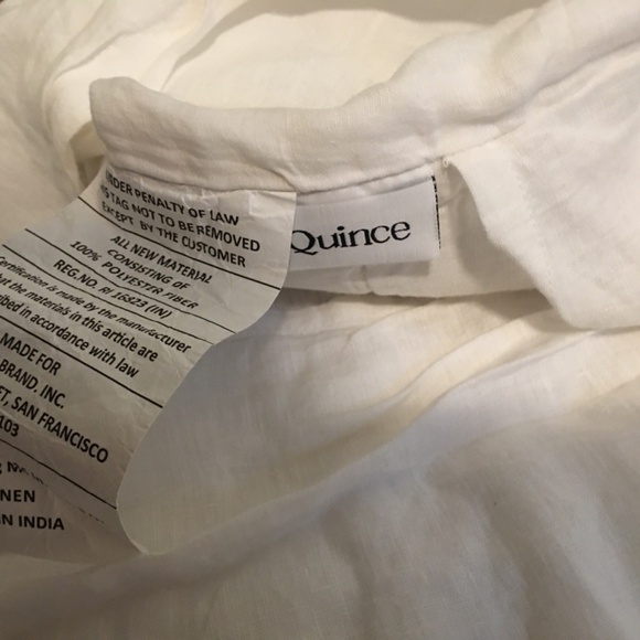 NWOT 2 Quince white Linen quilted standard pillow shams - Picture 3 of 9